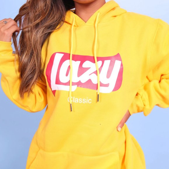 lazy hoodie yellow